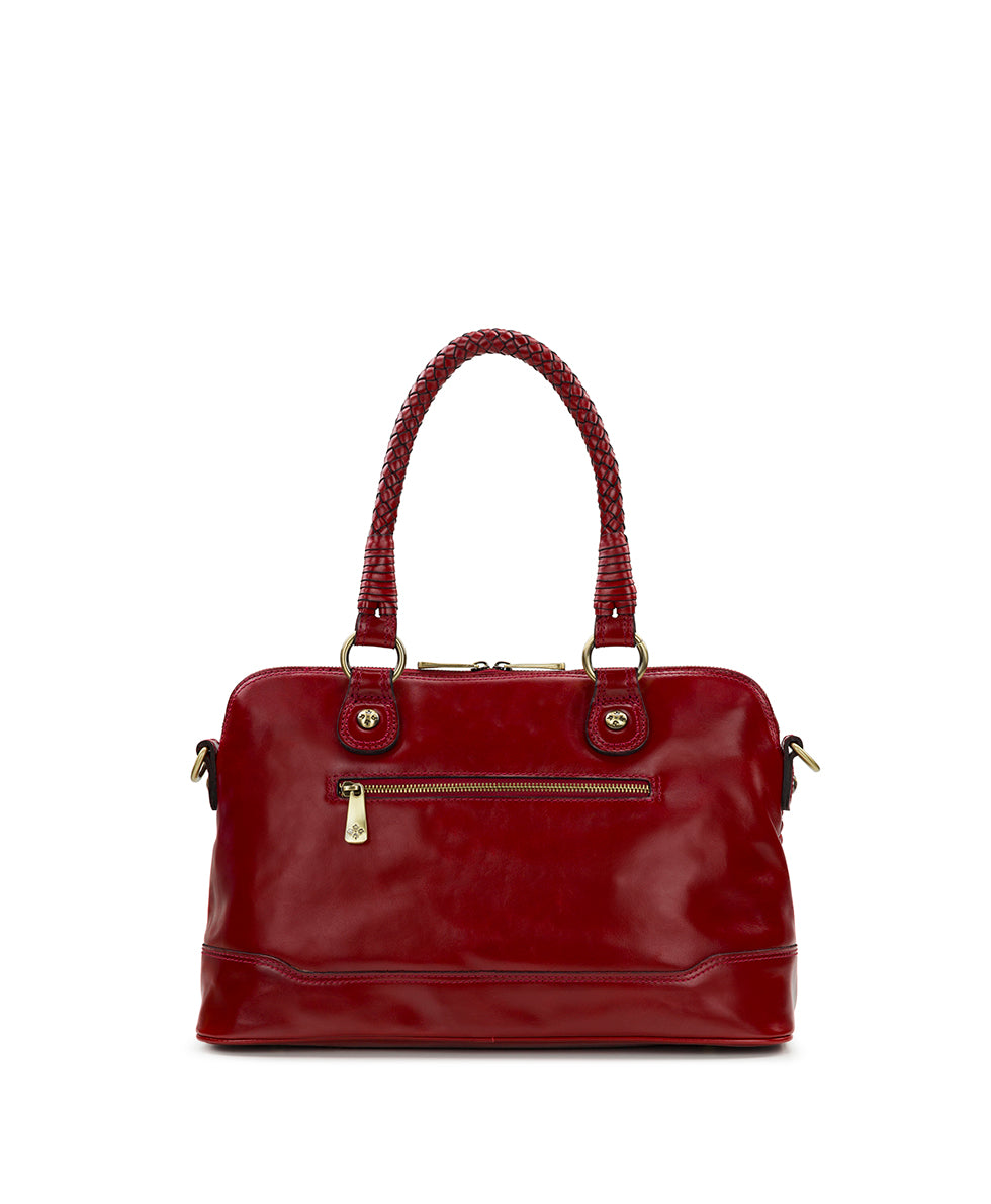 Augusta Satchel - Discovery Collection — Vintage Distressed Woven Leather - ruby red - by Patricia Nash - View 2 of 4