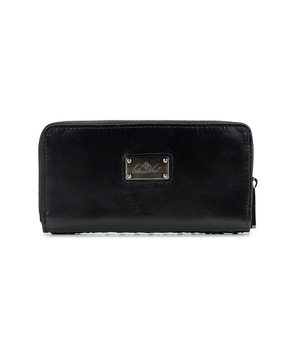 Imperia Wallet - Discovery Collection — Vintage Distressed Woven Leather - black - by Patricia Nash - View 2 of 3