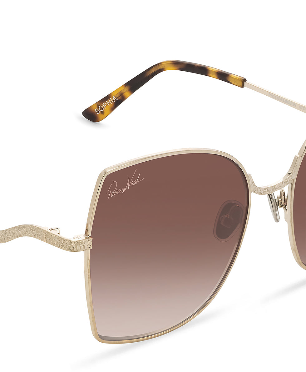 Sophia Wire Sunglasses  - Tortoise - tortoise - by Patricia Nash - View 4 of 8