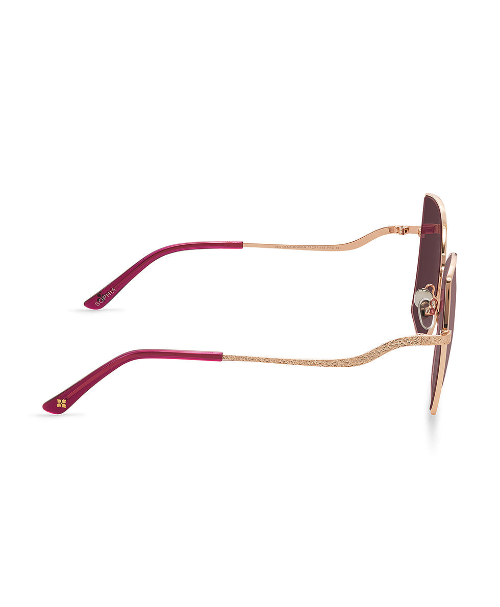 Sophia Wire Sunglasses  - Wine