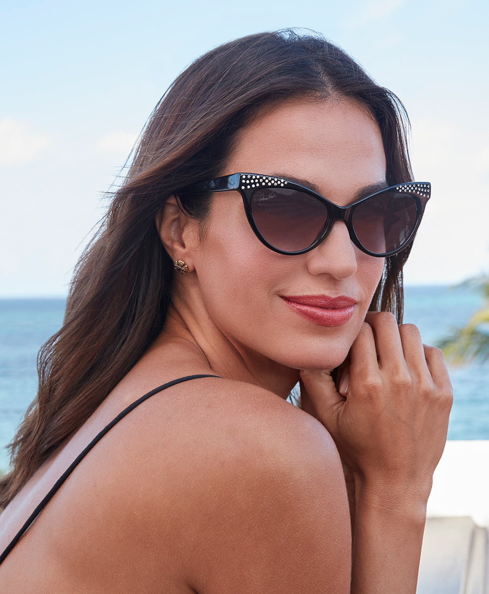 Monroe Cateye Sunglasses - Black - black - by Patricia Nash - View 9 of 9
