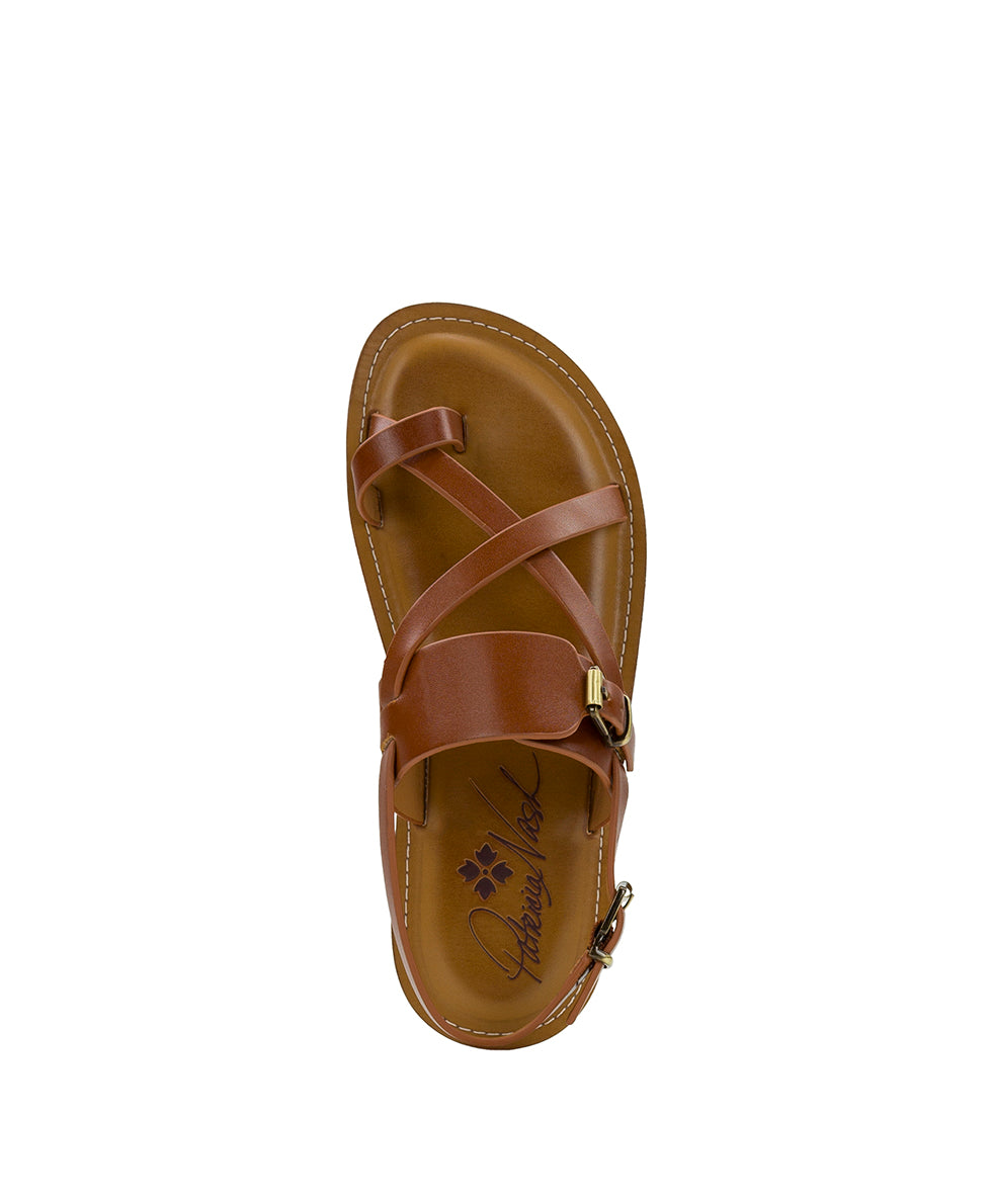 Fidella Sandals - Vegetable Tanned Leather — Tan - by Patricia Nash - View 5 of 6