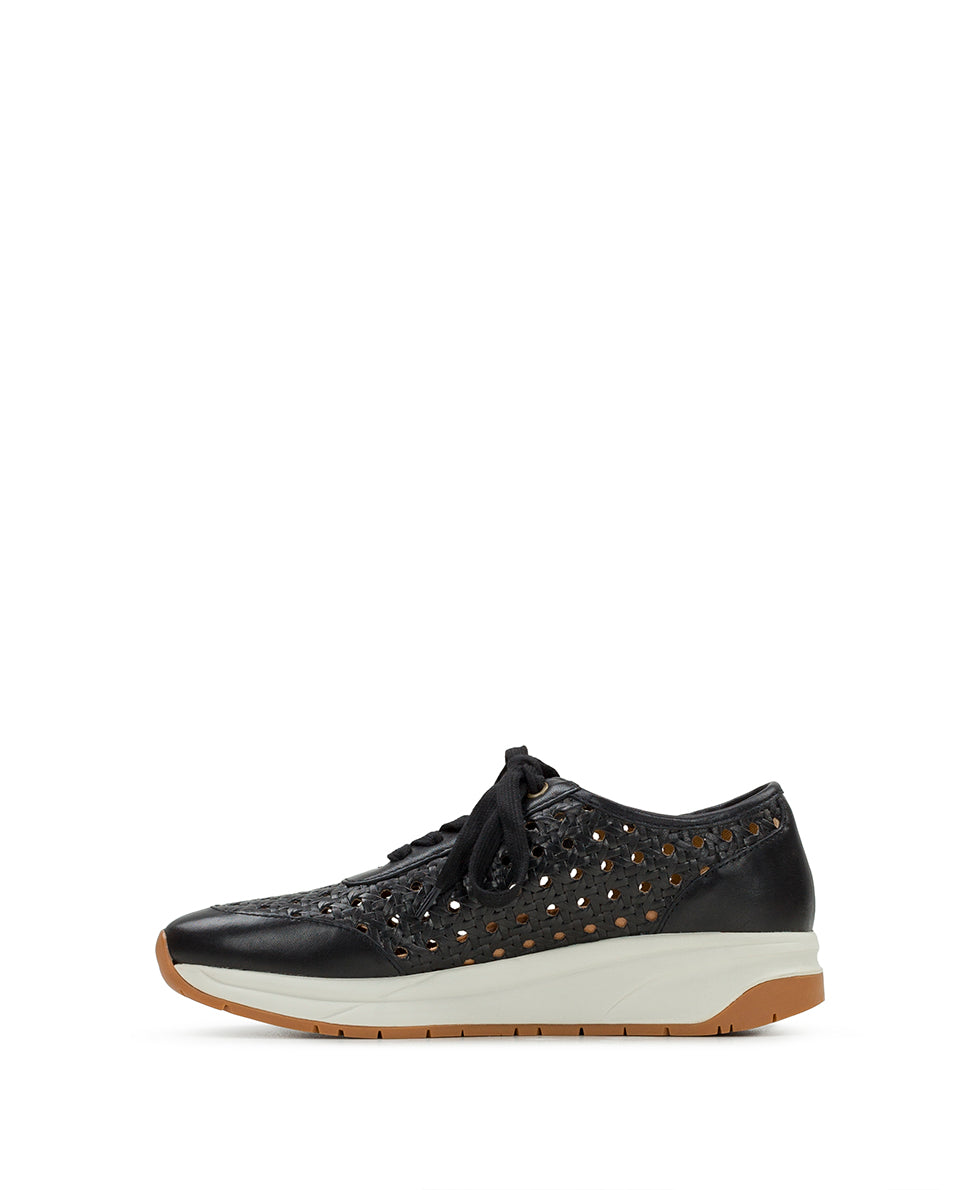 Milla Perforated Sneaker - Perforated Leather — Black - by Patricia Nash - View 3 of 6