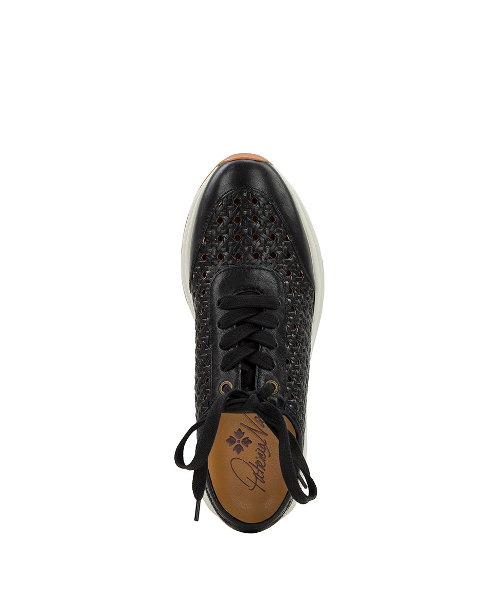 Milla Perforated Sneaker - Perforated Leather — Black - by Patricia Nash - View 5 of 6