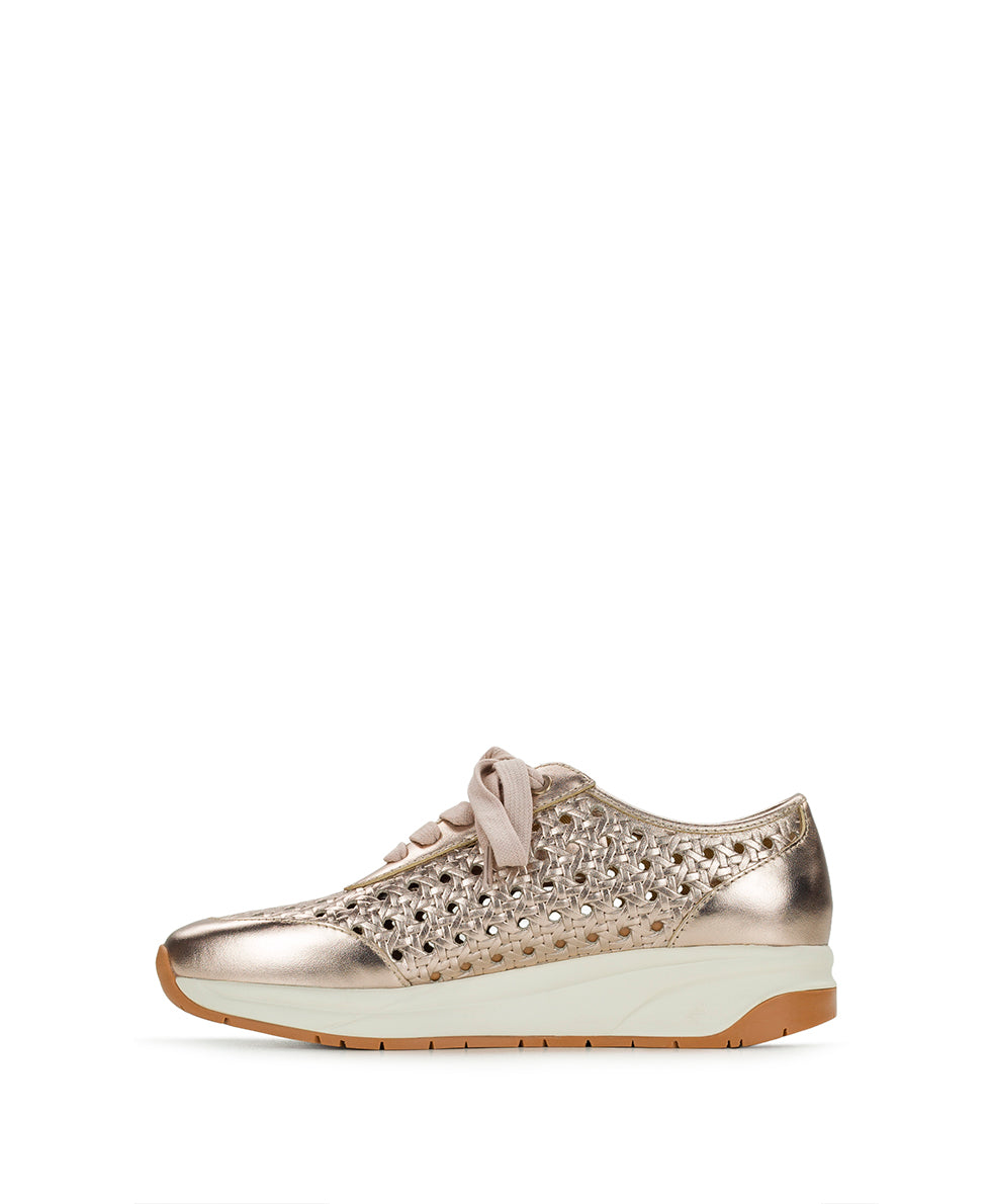 Female - Milla Perforated Sneaker – Perforated Leather - Champagne - by Patricia Nash - View 3 of 6