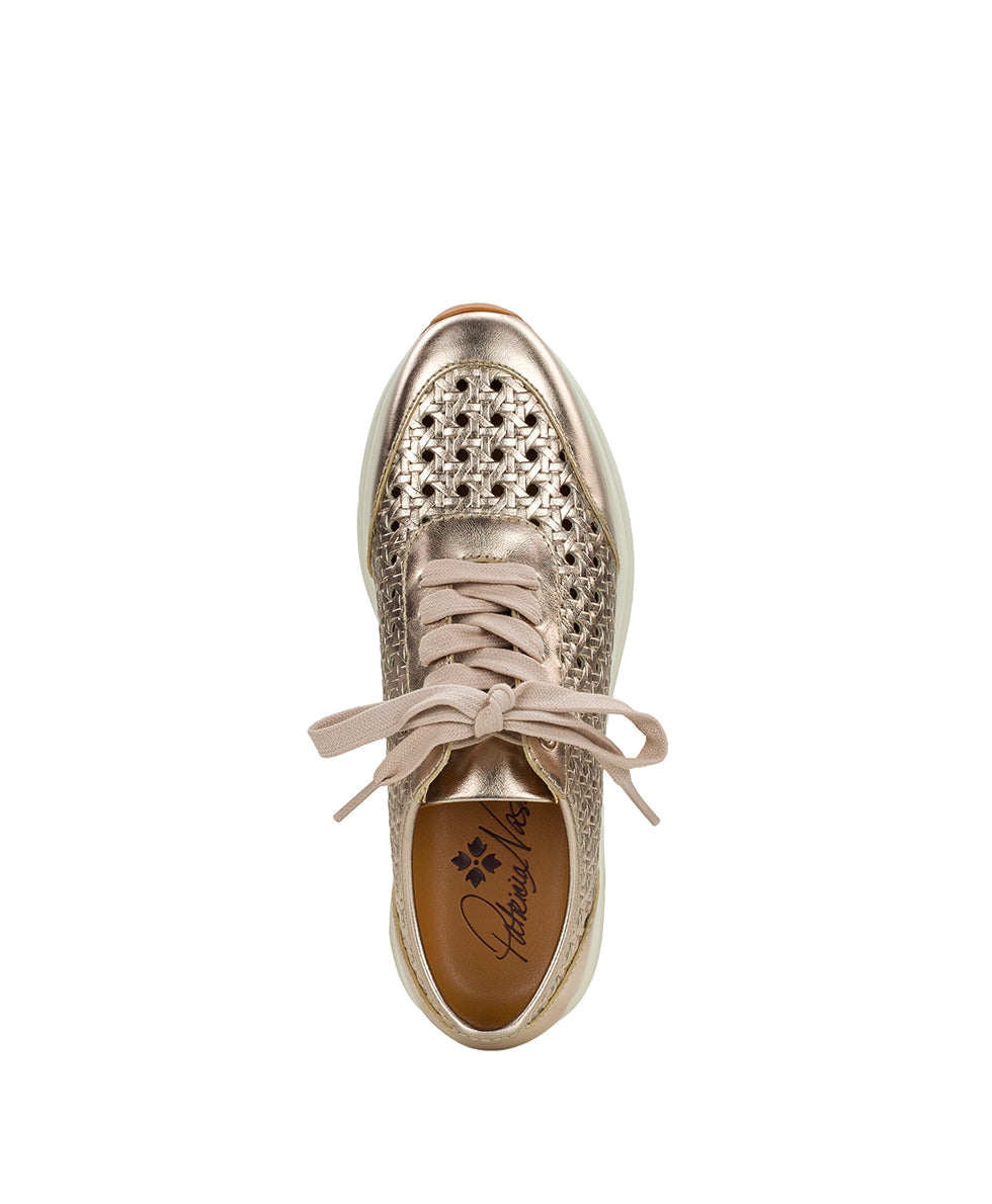 Female - Milla Perforated Sneaker – Perforated Leather - Champagne - by Patricia Nash - View 5 of 6