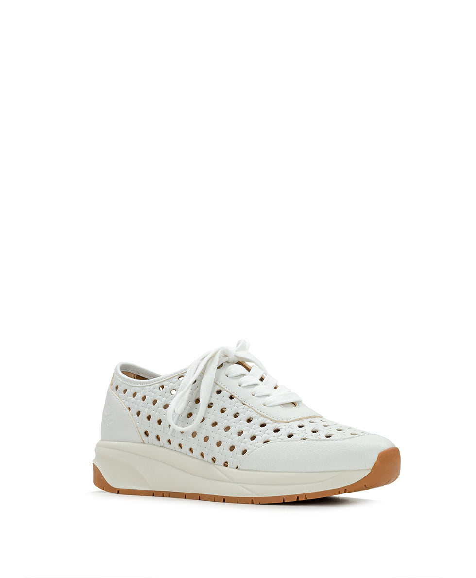 Milla Perforated Sneaker - Perforated Leather — White - by Patricia Nash - View 1 of 6