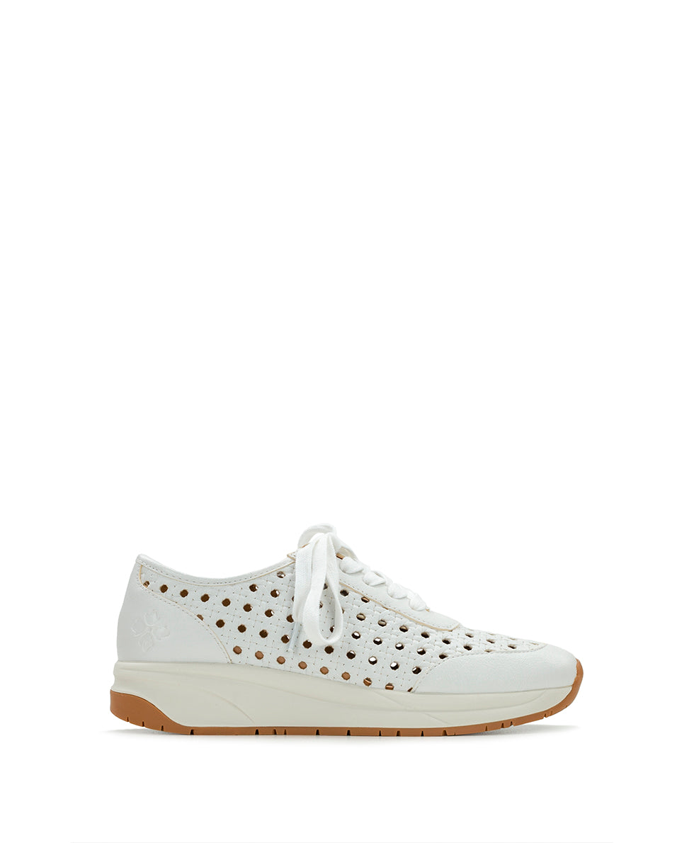 Milla Perforated Sneaker - Perforated Leather — White - by Patricia Nash - View 2 of 6