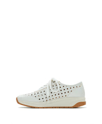 Milla Perforated Sneaker - Perforated Leather — White