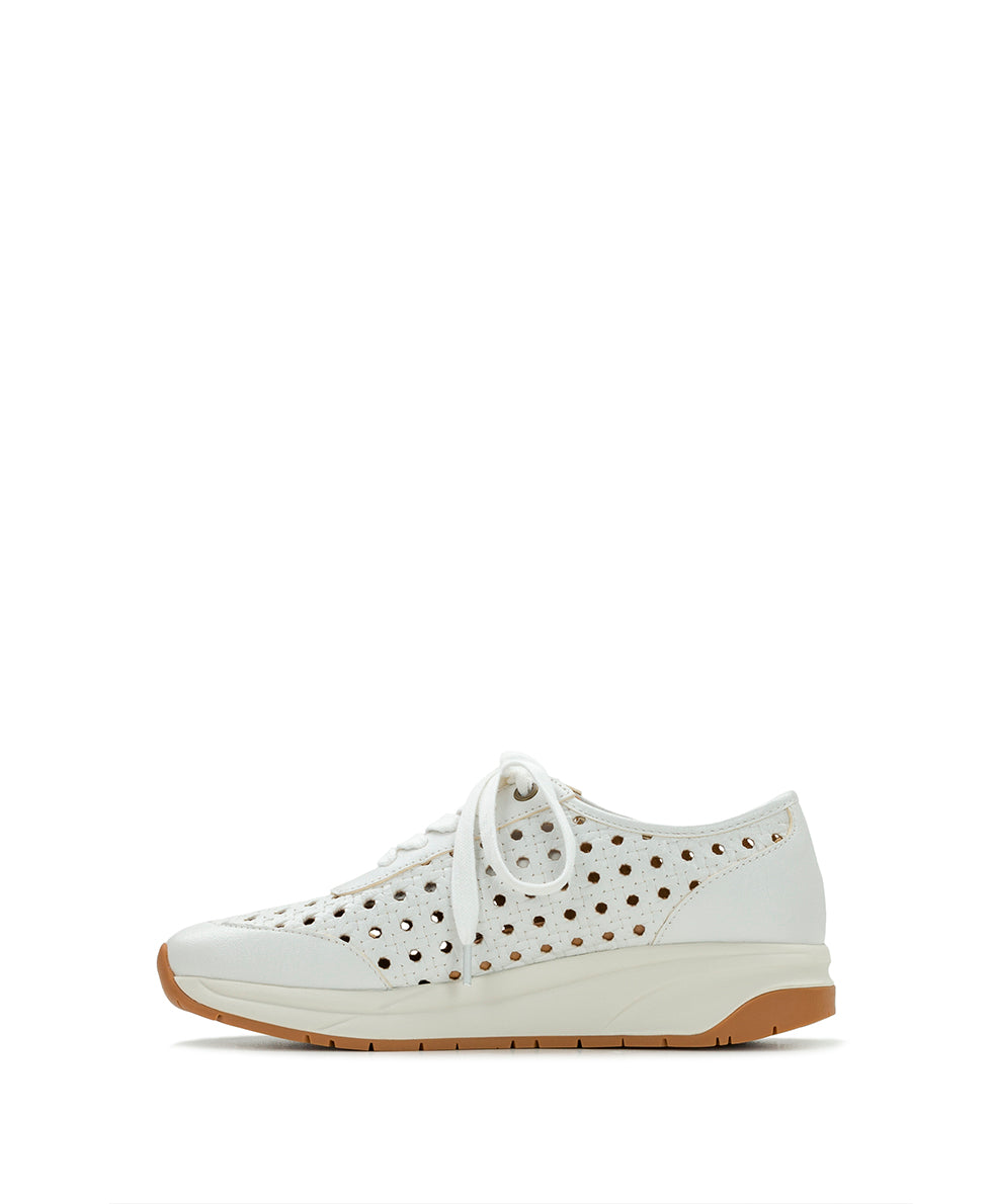 Milla Perforated Sneaker - Perforated Leather — White - by Patricia Nash - View 3 of 6