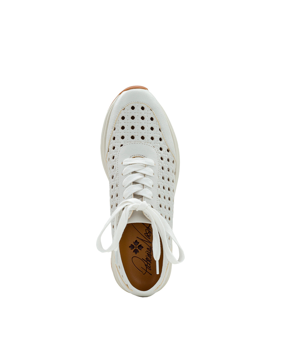 Milla Perforated Sneaker - Perforated Leather — White - by Patricia Nash - View 5 of 6