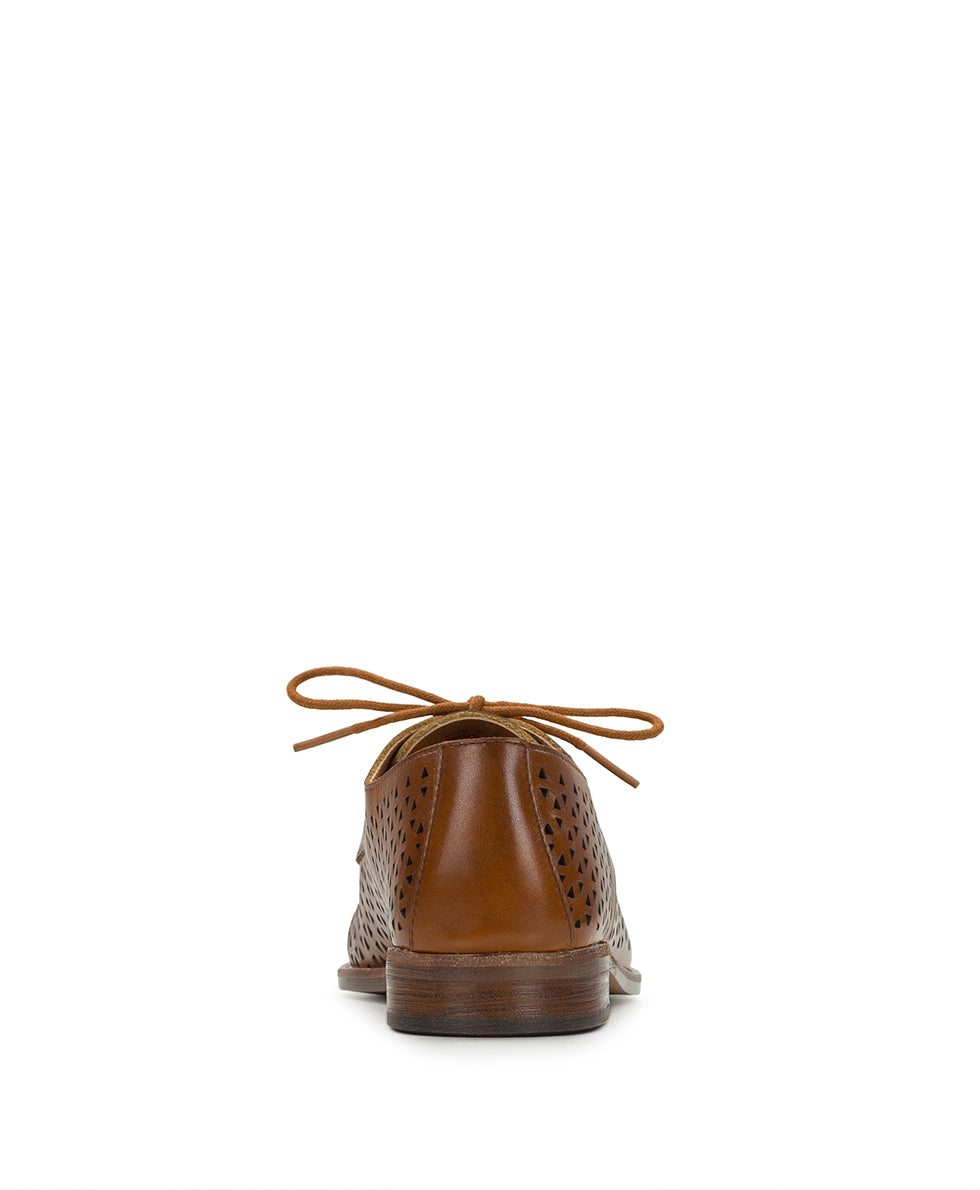 Silvio Oxford Shoes - Perforated Leather ‑ Tan – Patricia Nash