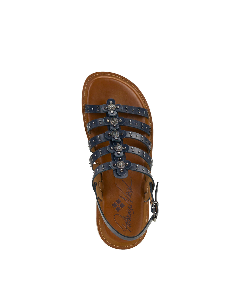 Female - Erba Sandals - Studded - Denim Blue - by Patricia Nash - View 5 of 6