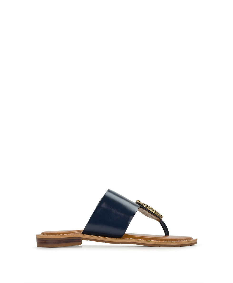Female - Niki Compass Medallion Sandal - Denim Blue - by Patricia Nash - View 2 of 6