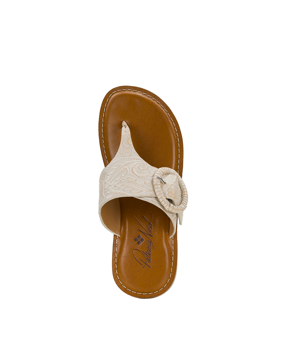 Female - Fulvia Sandal - Tooled - Chalk White - by Patricia Nash - View 5 of 6