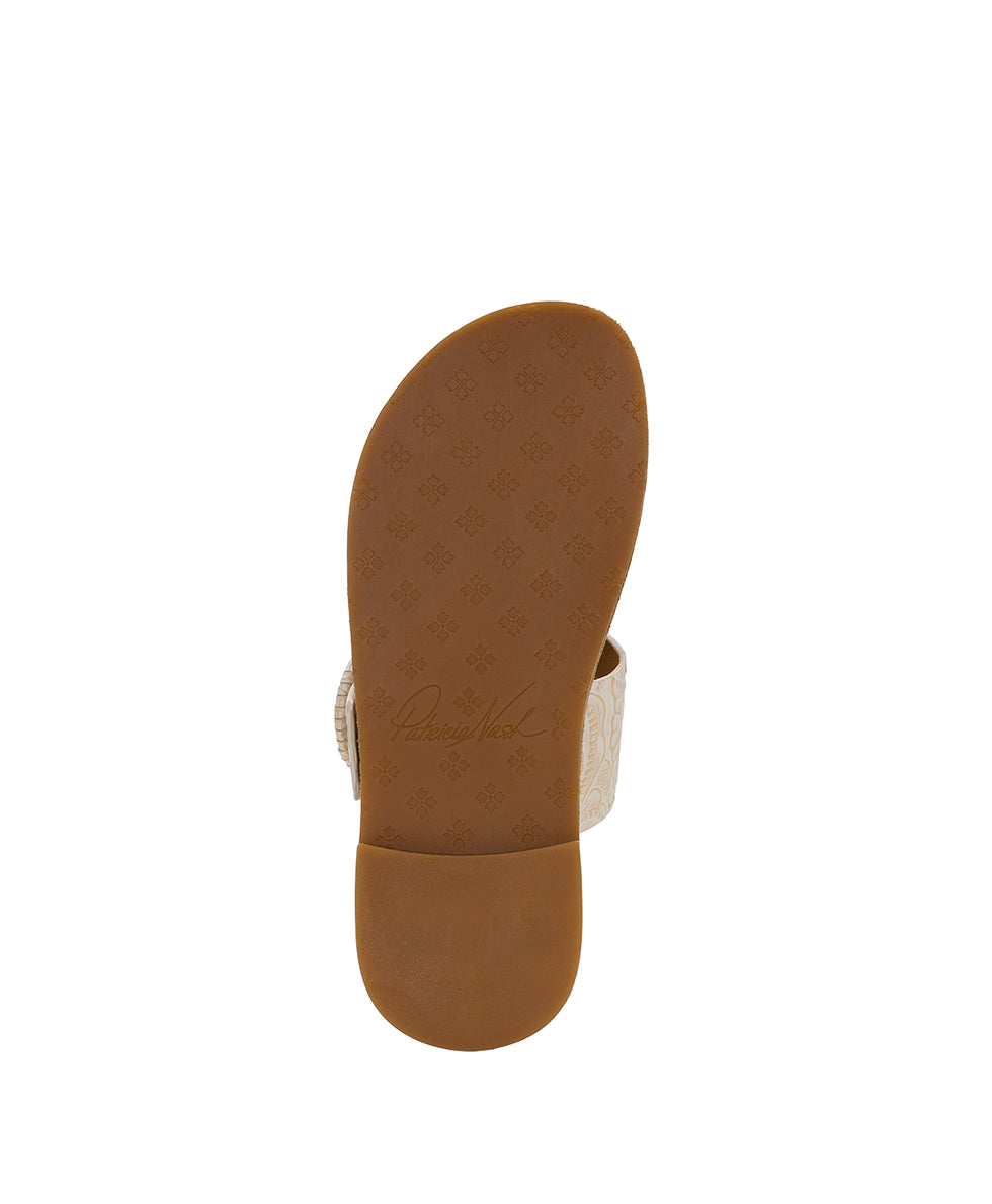 Female - Fulvia Sandal - Tooled - Chalk White - by Patricia Nash - View 6 of 6