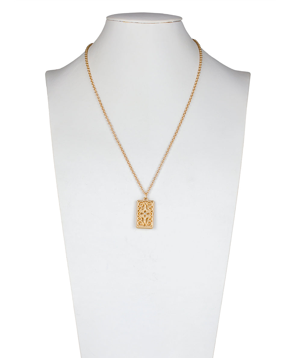 Rectangle Locket - Remember The Moments - egyptian gold - by Patricia Nash - View 4 of 4
