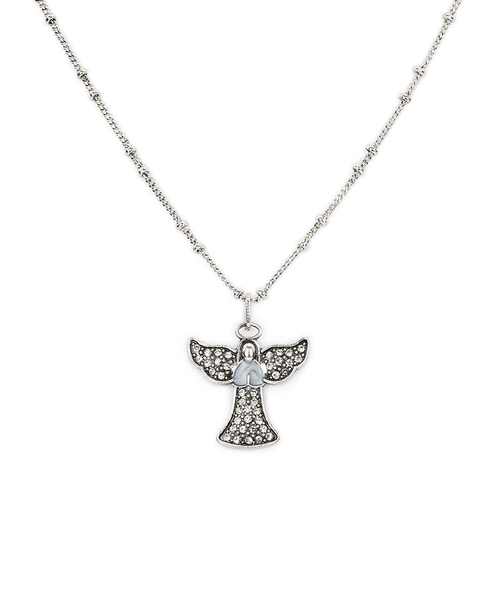 Female - Angel Necklace - Holiday Memories Collection - silver ox - by Patricia Nash - View 1 of 8