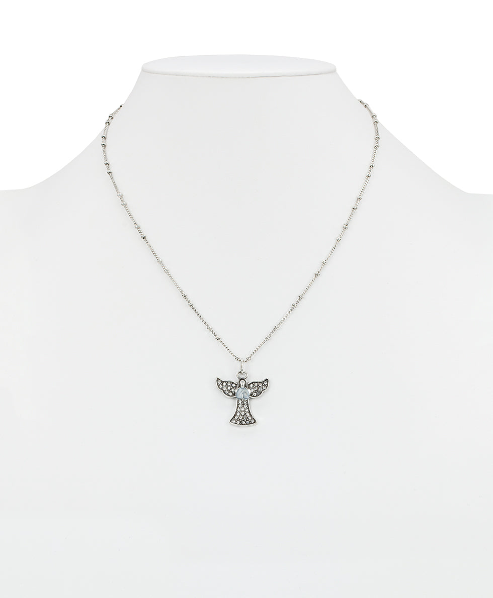 Female - Angel Necklace - Holiday Memories Collection - silver ox - by Patricia Nash - View 3 of 8