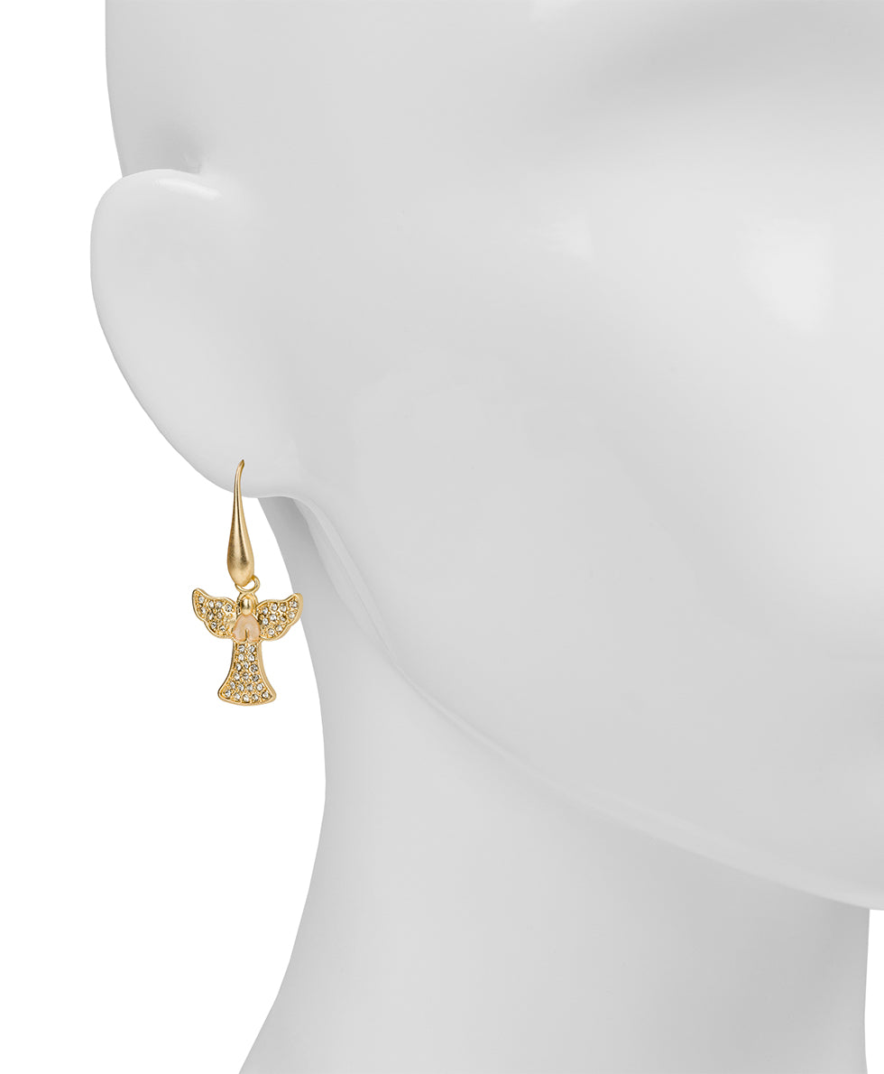 Female - Angel Drop Earrings - Holiday Memories Collection - silver ox - by Patricia Nash - View 2 of 6