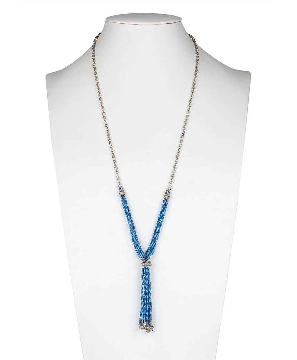 Tassel Beaded Necklace - Boho Beaded