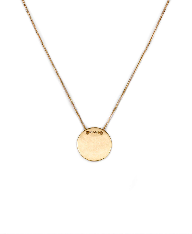 Disc Pendant Necklace - Gilded Metal