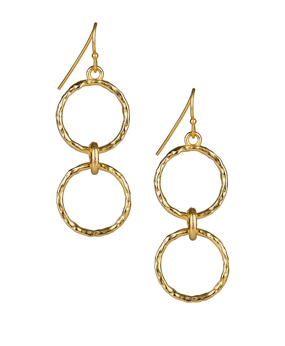 Hammered Metal Earrings - Not So Basics - egyptian gold - by Patricia Nash - View 4 of 4