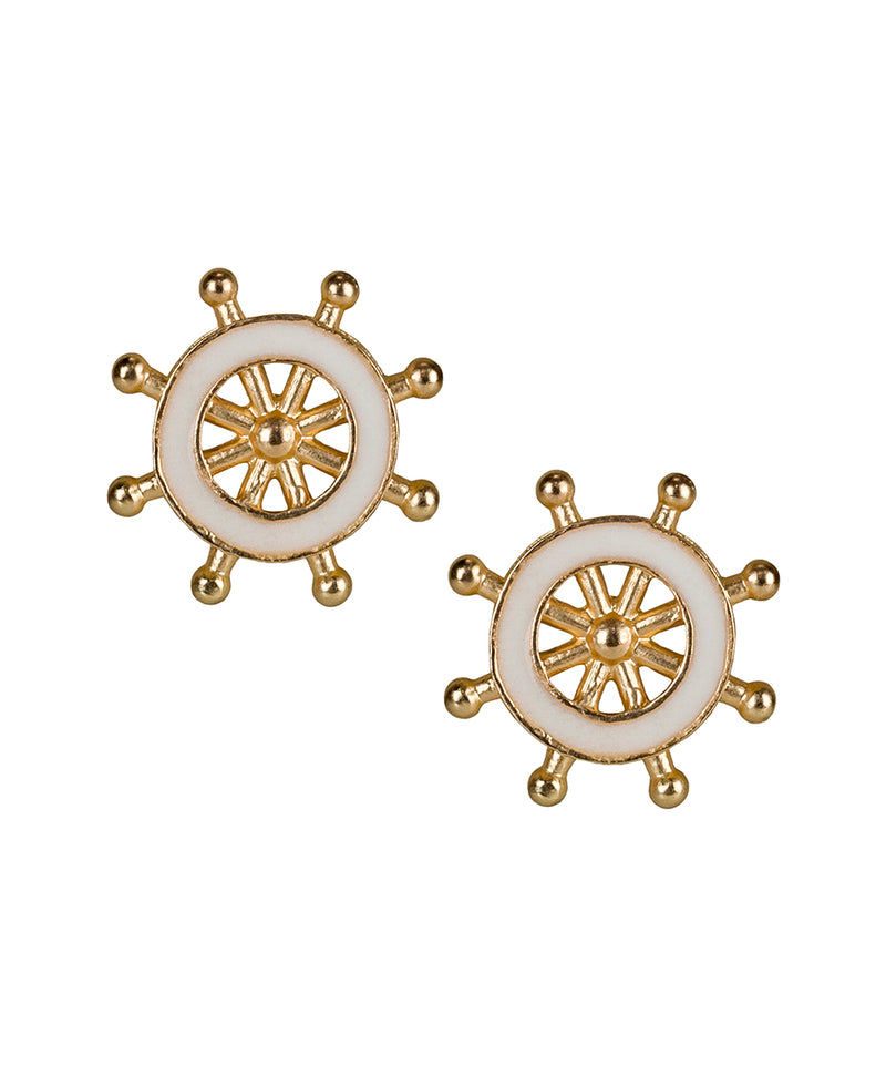Nautical Wheel Stud Earrings - French Riviera Marina