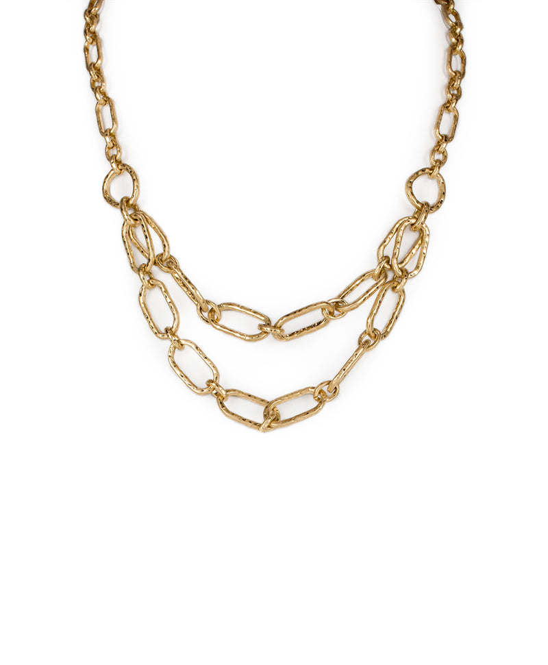 Double Row Chain Necklace - Hammered Link – Patricia Nash