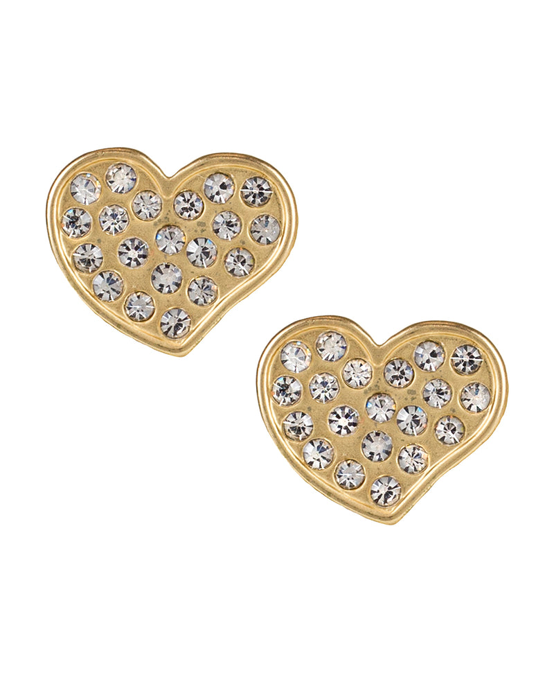Pave Heart Earrings - Key To My Heart