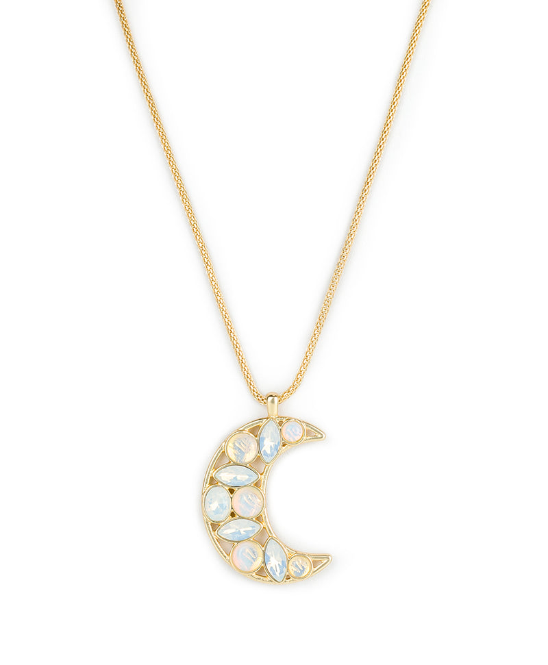 Moon Stone Pendant Necklace - Celestial