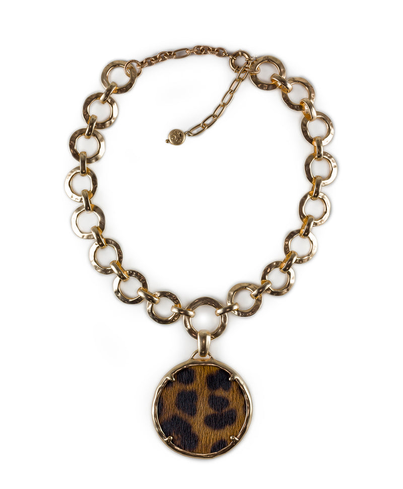 Jocelyne Pendant Necklace - Leopard Haircalf