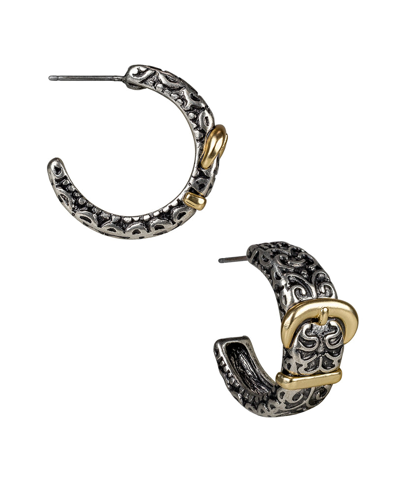 Belt Hoop Earrings - Antique Belt