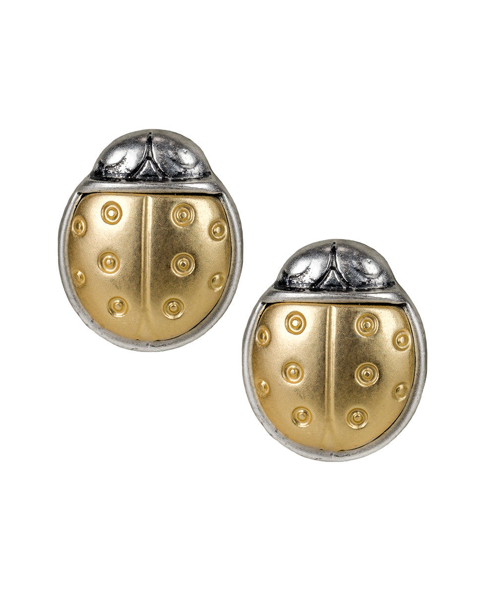 Stud Earrings - Ladybug - gold / egyptian gold - by Patricia Nash - View 1 of 3
