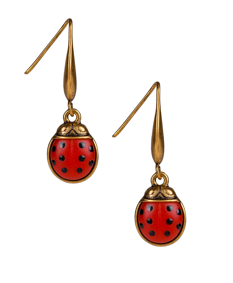Drop Earrings - Ladybug