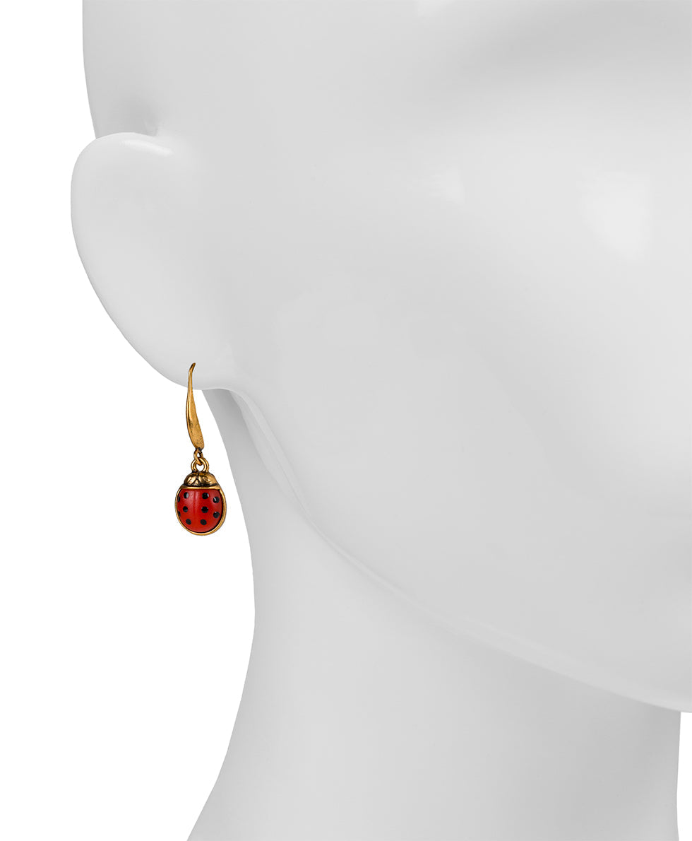 Drop Earrings - Ladybug