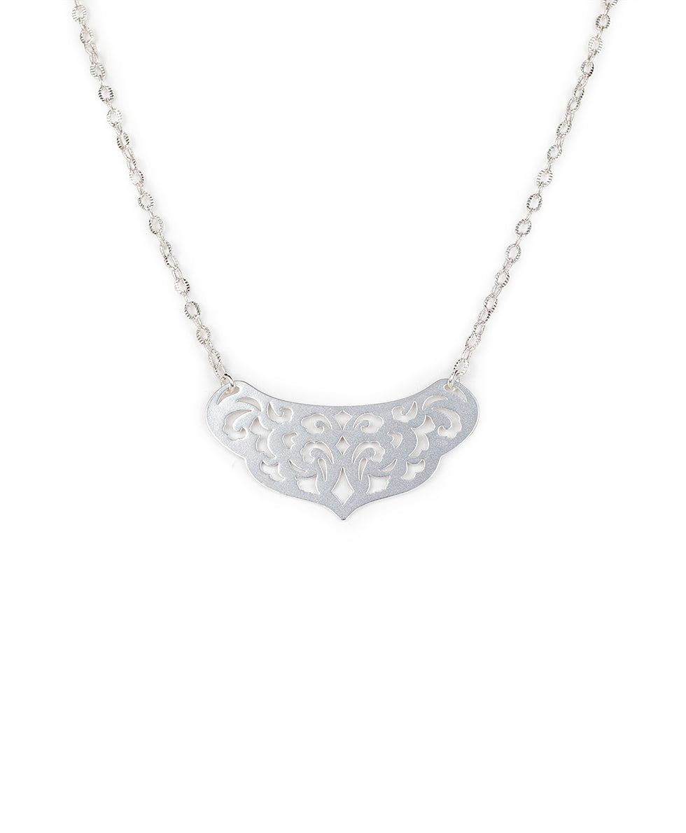 Renaissance Short Pendant -  Renaissance Laser Cut - matte silver - by Patricia Nash - View 4 of 4