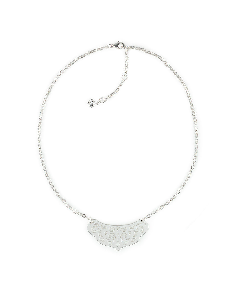Renaissance Short Pendant -  Renaissance Laser Cut - matte silver - by Patricia Nash - View 2 of 4