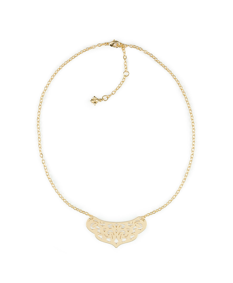 Renaissance Short Pendant -  Renaissance Laser Cut - matte silver - by Patricia Nash - View 2 of 10