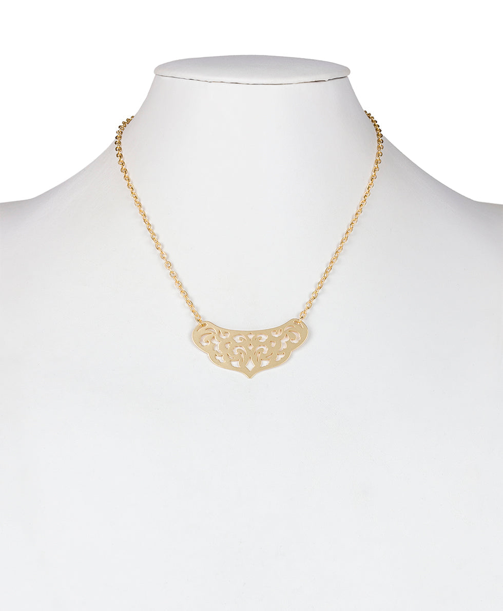 Renaissance Short Pendant -  Renaissance Laser Cut - matte silver - by Patricia Nash - View 3 of 10
