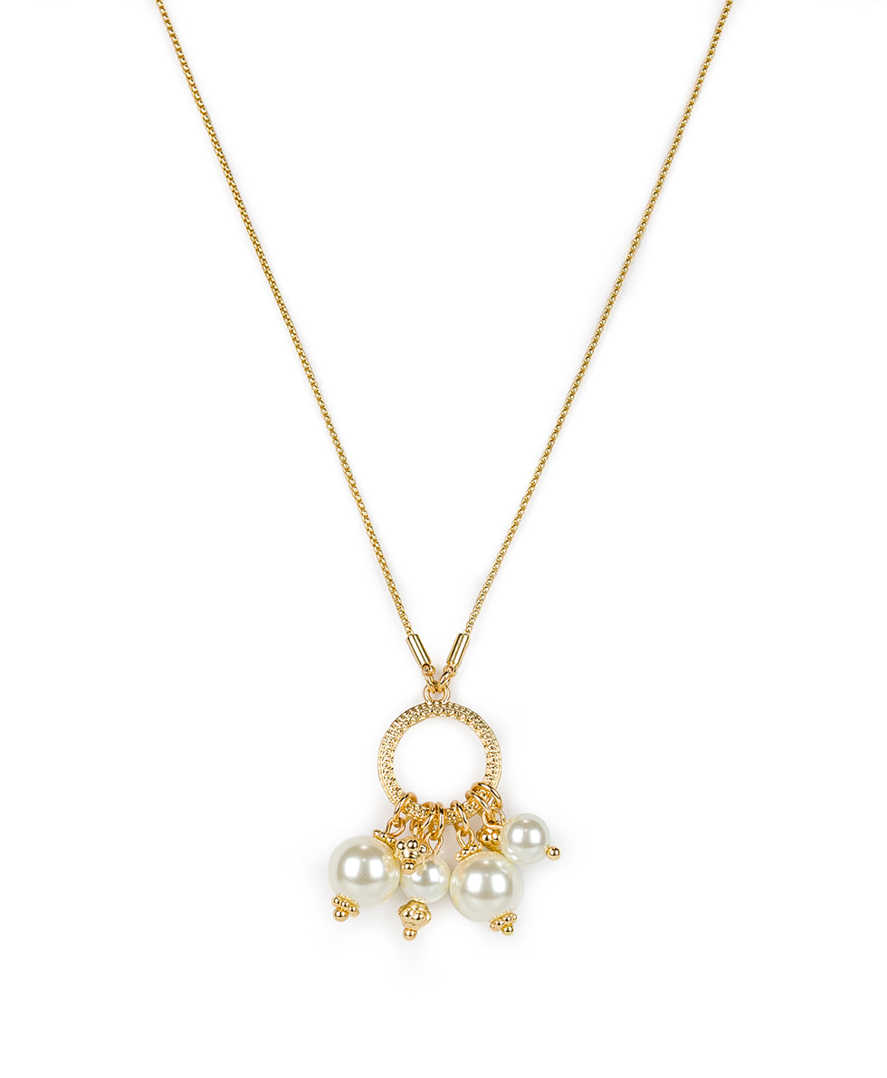 Pearl Multi Drop Necklace - Pearl - matte gold - by Patricia Nash - View 1 of 4