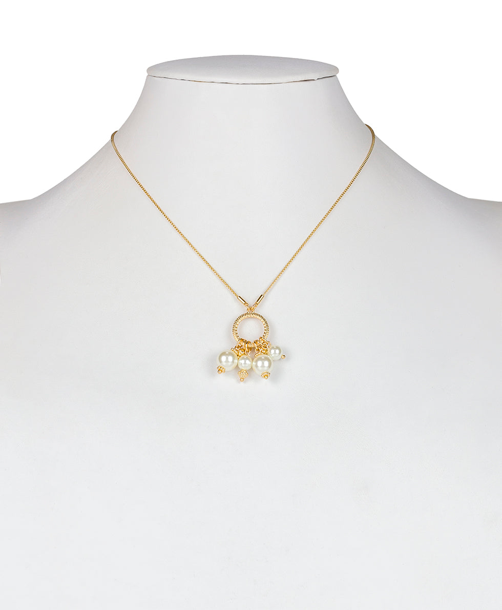 Pearl Multi Drop Necklace - Pearl - matte gold - by Patricia Nash - View 4 of 4