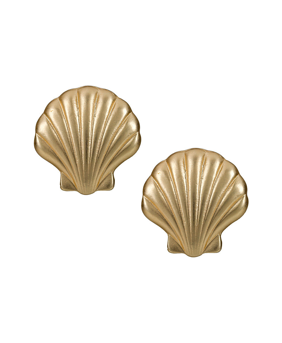 Post Earrings - Seashore - egyptian gold - by Patricia Nash - View 1 of 2