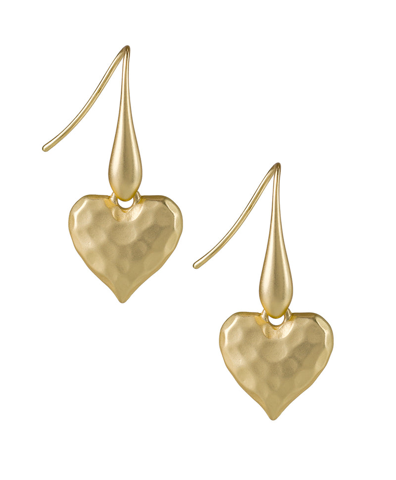 Bumpy Heart Dangle Earrings - Mother Of Pearl Hearts