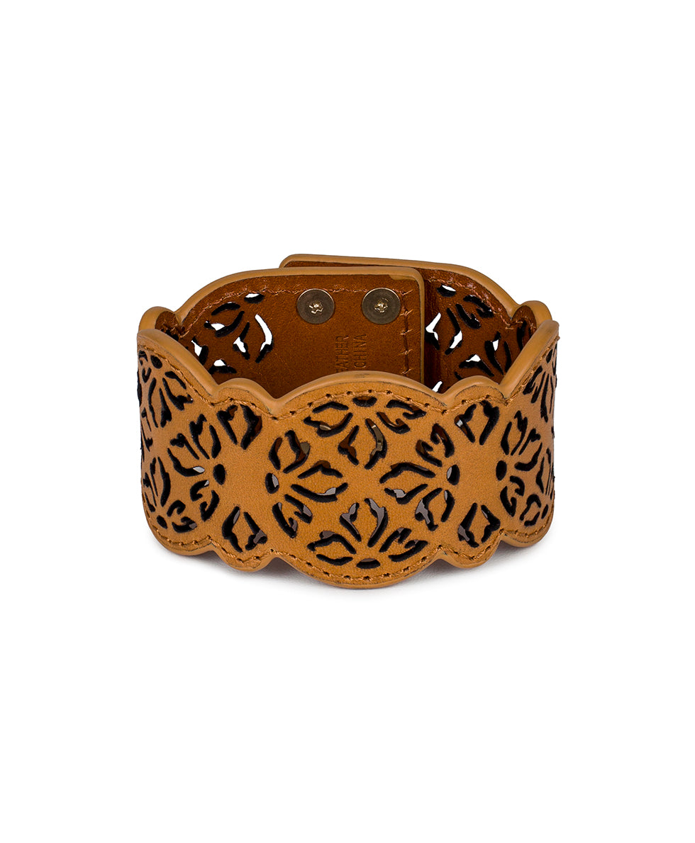 Female - Cambrey Cuff Bracelet - Leather Lace - antique gold - by Patricia Nash - View 2 of 4
