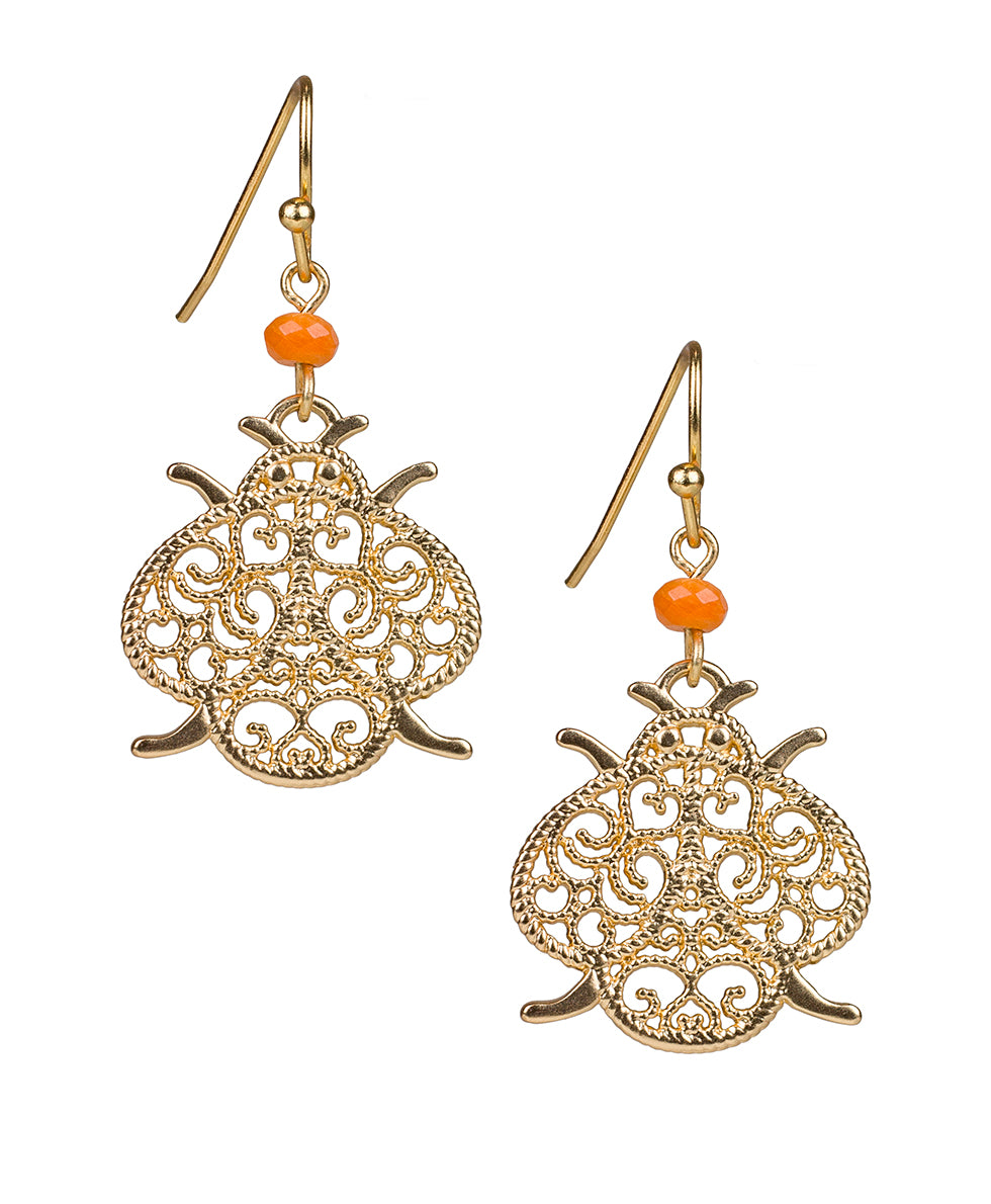 Female - Drop Earrings - Filigree and Flutter - matte gold - by Patricia Nash - View 1 of 3