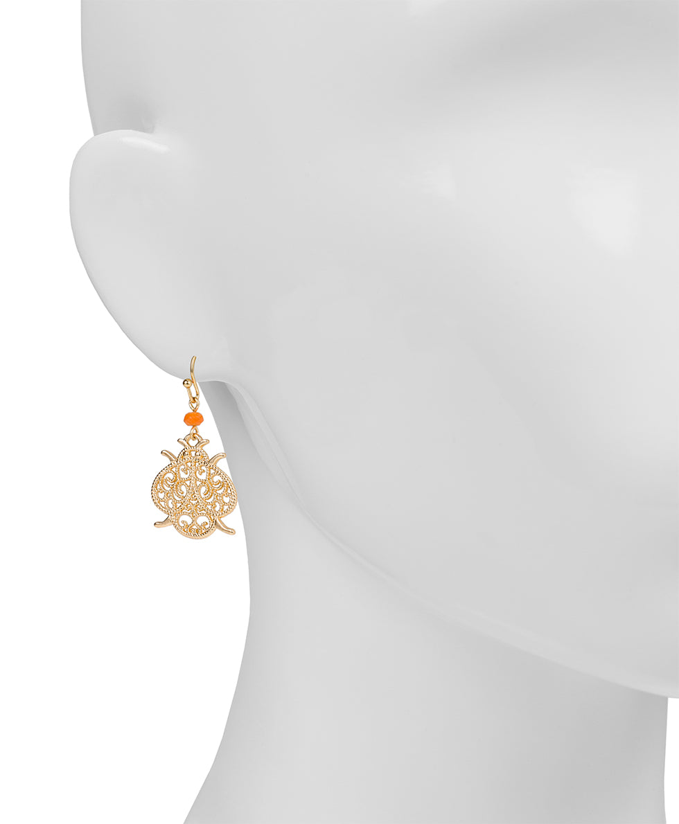 Female - Drop Earrings - Filigree and Flutter - matte gold - by Patricia Nash - View 2 of 3