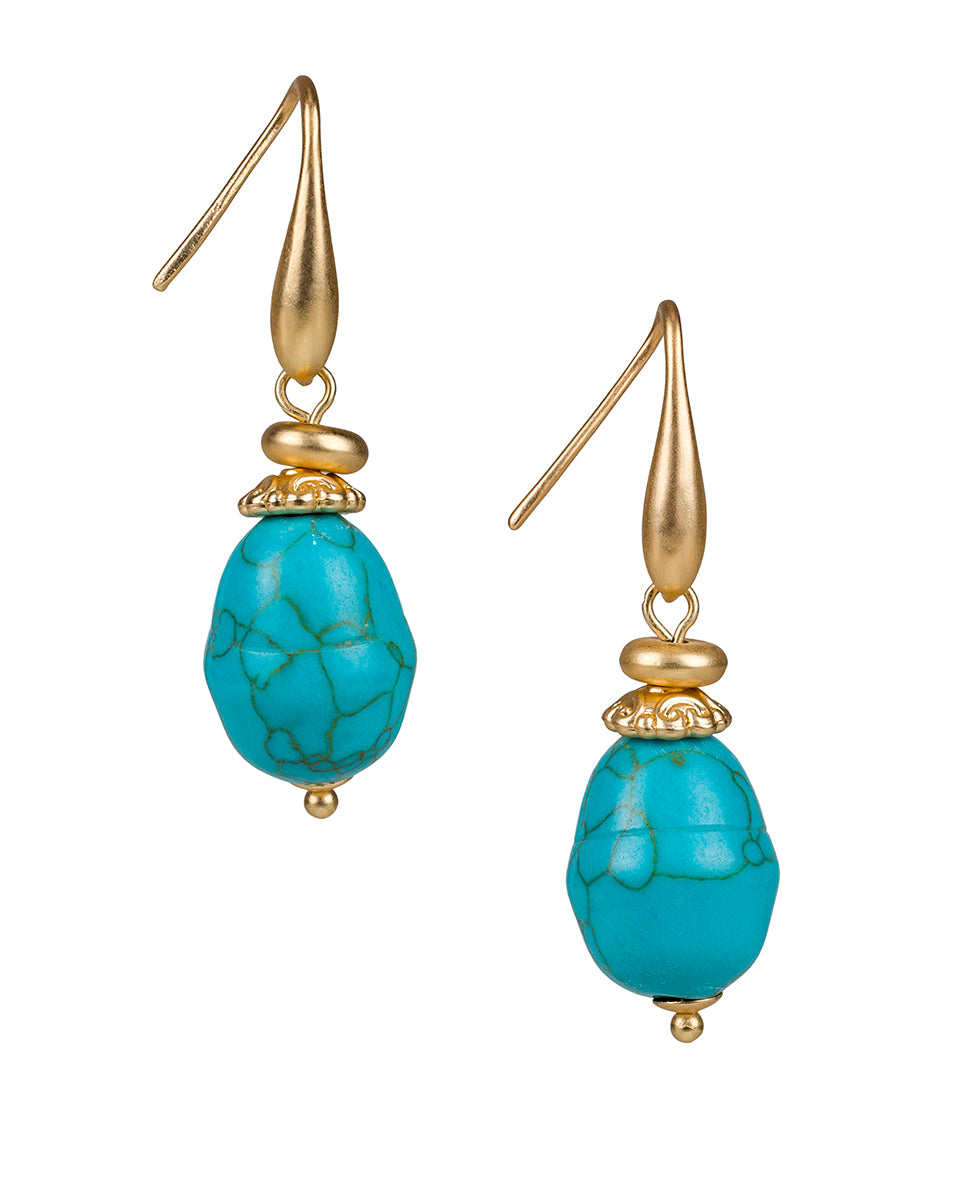 Bead Drop Earrings - Blue Ocean