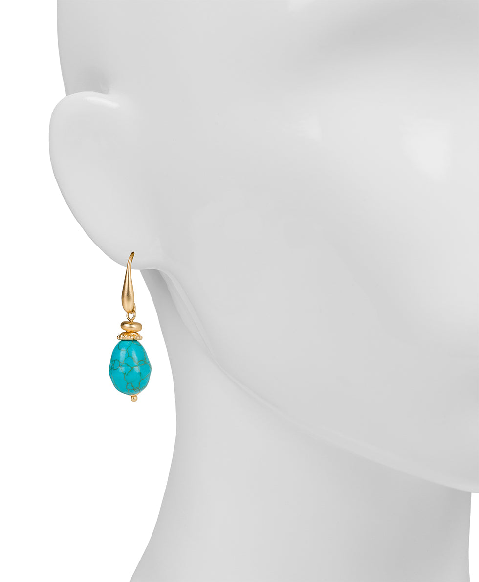 Bead Drop Earrings - Blue Ocean