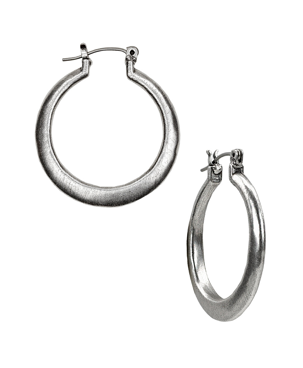 Hoop Earrings - Floret Charm Collection - antique gold - by Patricia Nash - View 2 of 4